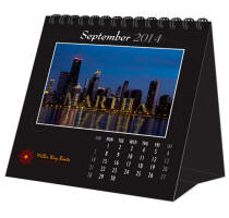 Custom Fold-Flat Desk Calendar Tent Different Full Color Logo Each Month