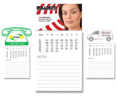 Magnet Calendar Note Pad Stock & Custom Full Color Logo Header