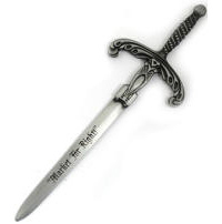 Stock Metal Sword Letter Opener Custom Molded Designs Available