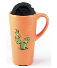 Tall Ceramic Latte Travel Mug Multi-Color Personalized Logo