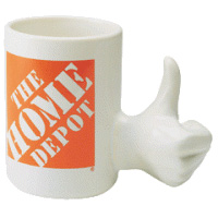 Thumbs-Up Handle Ceramic Mug Custom Shape Handle Available