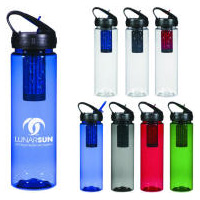 Hard Plastic Filter Water Bottle Flip-Up Straw Carry Handle