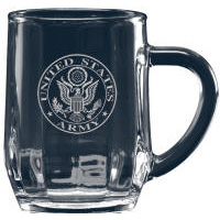 Classic Tall Glass Coffee Mug Engraved Personalized Logo