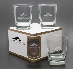 13oz Cocktail Square Bottom Glasses Boxed Gift Set