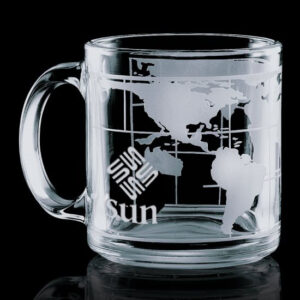 13oz Crystal Glass World Coffee/Tea Mug